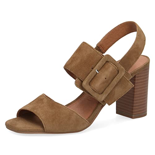 CAPRICE Sandały damskie 9-9-28303-28 z obcasem, zielony - Olive Suede - 40 EU