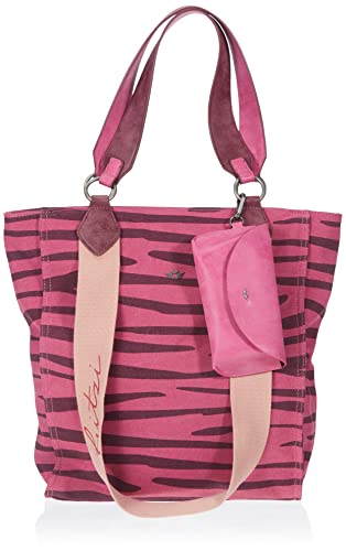Fritzi aus Preussen Damska torba na zakupy Izzy02 Canvas 0515 Zebra Pink Shopper