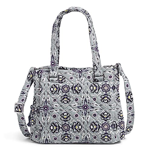 Vera Bradley Damska bawełniana mini wielofunkcyjna torebka na ramię z recyklingu, Szary - Plaza Tile - Rozmiar Uniwersalny