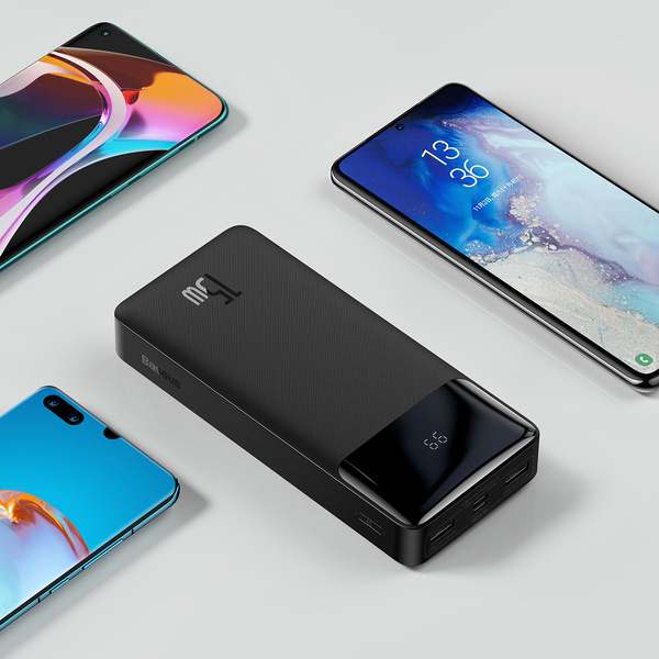 Baseus Bipow Digital Display Power Bank 20000mAh 15W Power Delivery USB USB-C Overseas Edition - uniwersalny