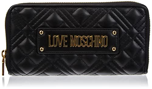 Love Moschino PORTAF. Pikowany PU czarny, portfele damskie, unikalne