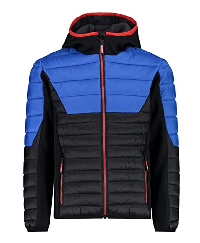 CMP - Kid Hybrid Jacket Fix Hood, Boy, Black Blue, 128