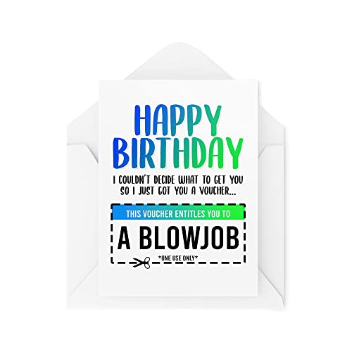 Śmieszne niegrzeczne kartki urodzinowe | nowość humor kartka z życzeniami bon żartobliwy żona dziewczyna urodziny gej LGBTQ mąż chłopaka banter | CBH916