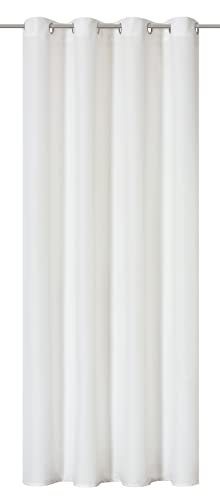Elbersdrucke Zasłona z oczkami Lino 00, biała, nieprzejrzysta, 255 x 140 cm, 201425, do salonu, sypialni, kuchni, przedpokoju, pokoju dziecięcego