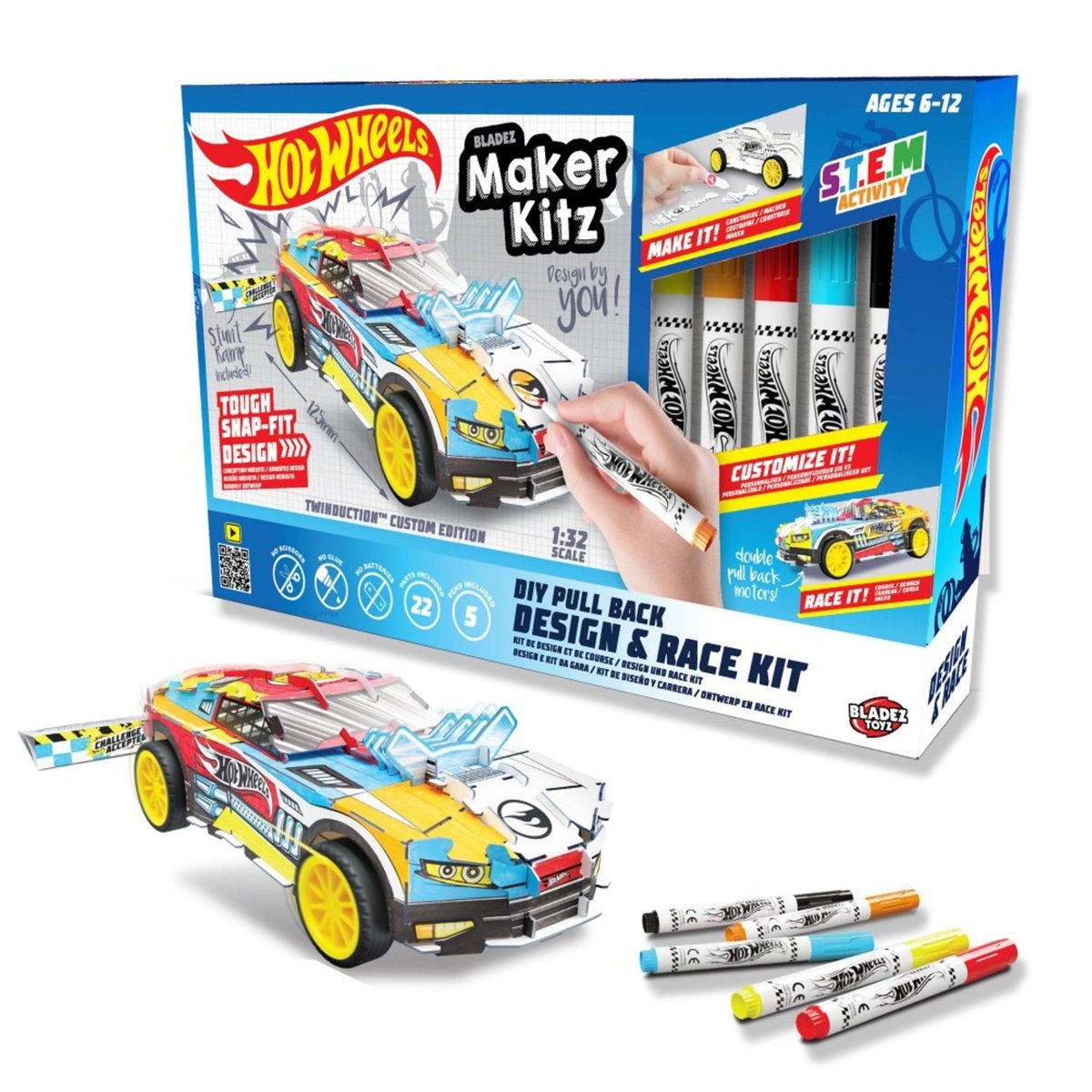 HOT WHEELS Bladez, Hot Wheels, kreatywny zestaw autko Maker Kitz