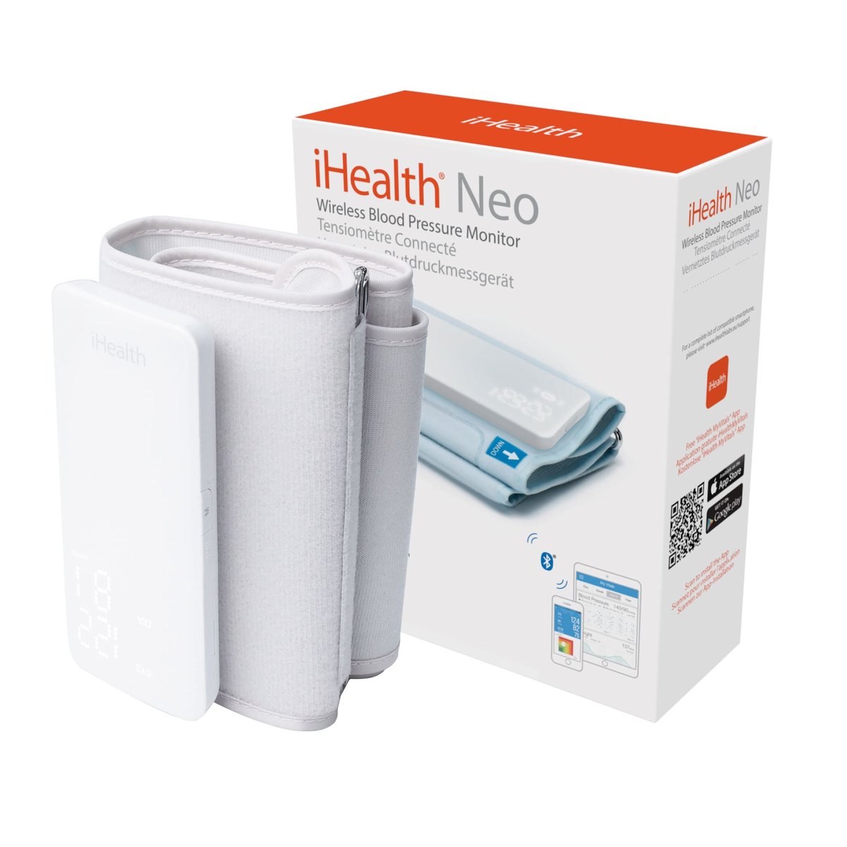 iHealth Neo Smart Blood Pressure Monitor - Bezprzewodowy ciśnieniomierz naramienny z wyświetlaczem iOS/Android BP5S
