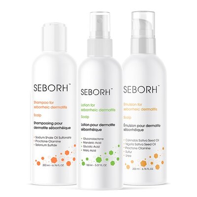 Farmacia Verde Seborh - Zestaw 3 dermokosmetyków na łojotokowe zapalenie skóry głowy (szampon, emulsja do skóry głowy, płyn do skóry głowy).