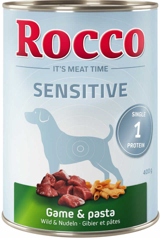 Rocco Sensitive, 6 x 400 g - Dziczyzna z makaronem