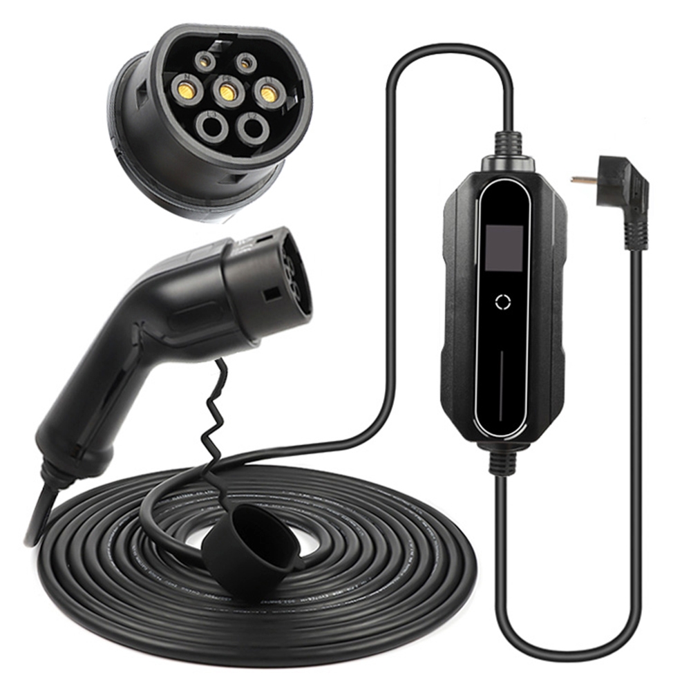 ANDAIIC EV Car Charger Type 2 6A-16A for Electric Vehicle Portable EVSE Charging Cable 10 Meters EU Plug