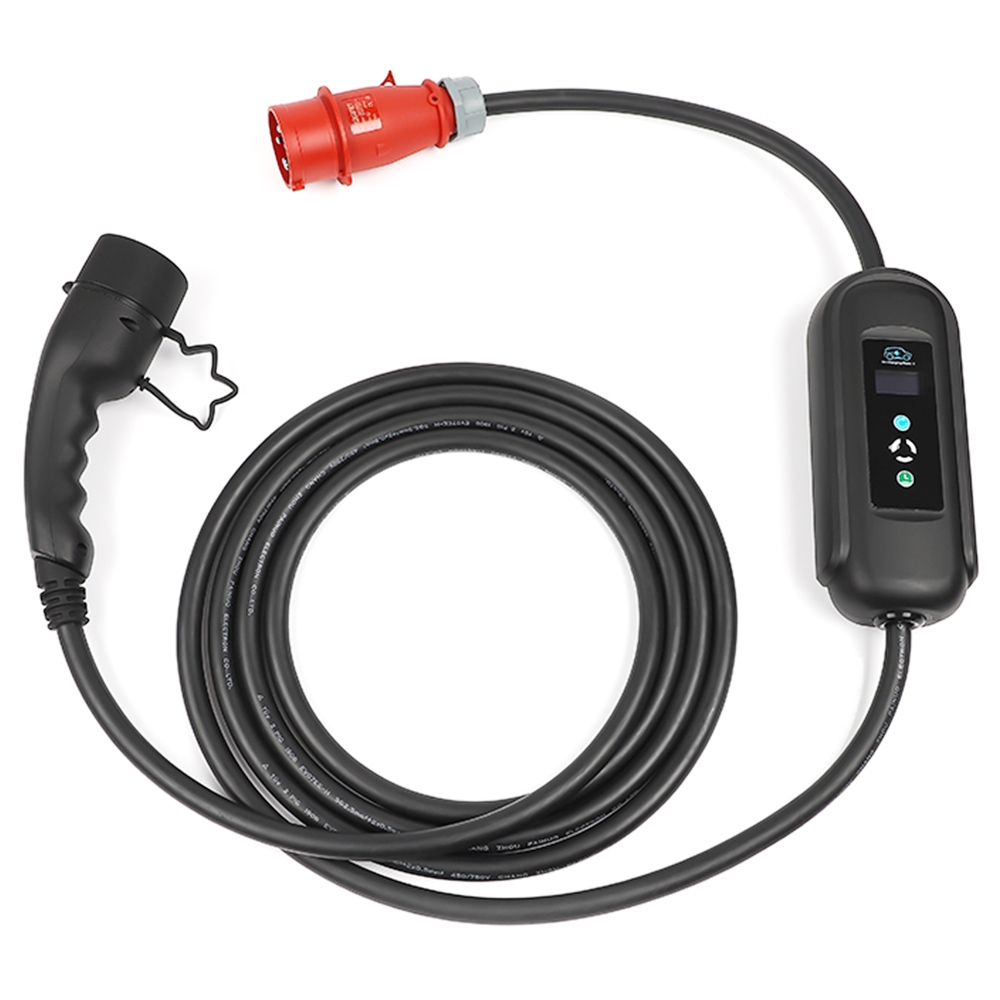 ANDAIIC EV Charger Electric Car Portable Charger Type 2 IEC62196 Mode 2 8/10/13/16A 3 Phase Current Adjustable 5m Cable