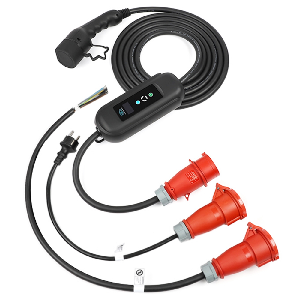 ANDAIIC EV Charger Electric Car Portable Charger Type 2 IEC62196 Mode 2 8/10/13/16A 3 Phase Current Adjustable 10m Cable