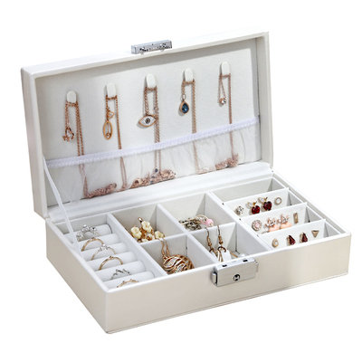 Organizer/Pudełko/Box na biżuterię, kolczyki, Biały