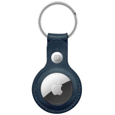 Apple Crong Leather Case with Key Ring Skórzany brelok do AirTag (granatowy)