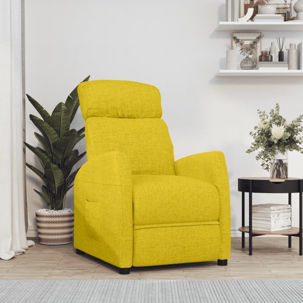 Lumarko Rozkładany fotel podnoszony, jasnożółty, obity tkaniną