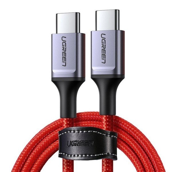 Zdjęcia - Kabel Ugreen  przewód w oplocie USB-C - USB-C 2.0 3A czerwony 