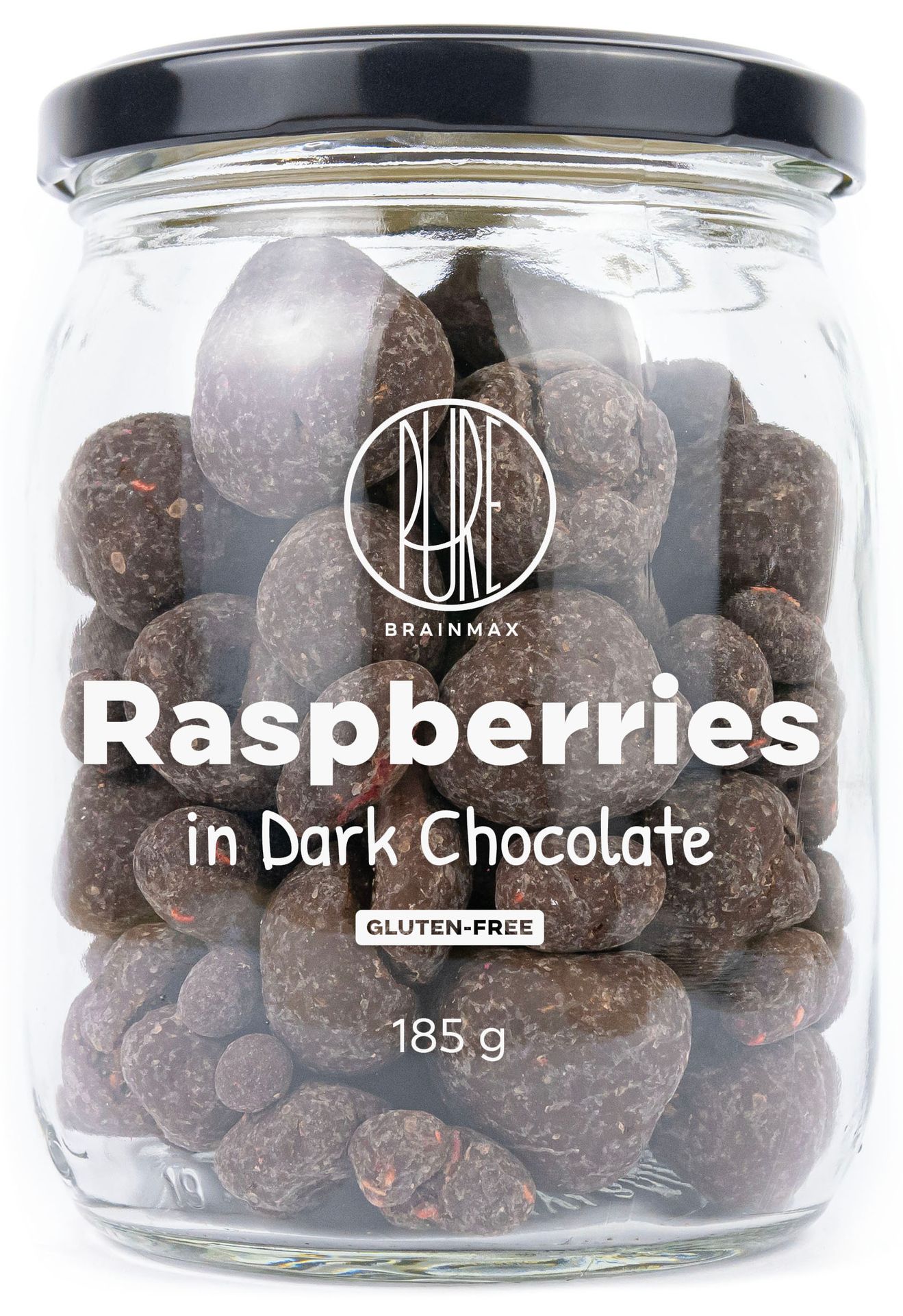 BrainMax Pure Raspberries in Dark Chocolate, liofilizowane maliny w ciemnej czekoladzie, 185 g