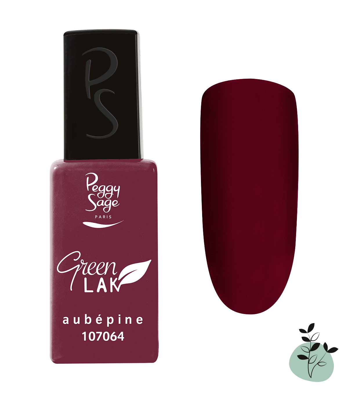 Peggy Sage Green Lak, lakier do paznokci utwardzany lampą UV/LED, aubepine, 10ml