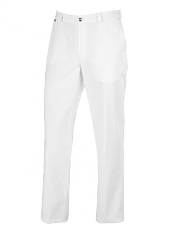 BP Med Trousers 1368-686-21 spodnie męskie - tkanina mieszana ze stretchem - 48% bawełna, 48% poliester, 4% elastolefina - krótki krój - rozmiar: 48s - kolor: biały