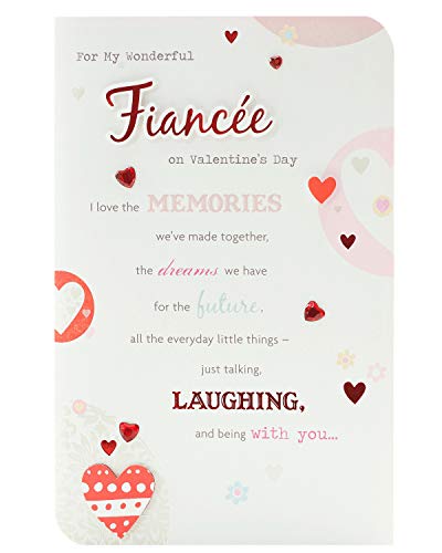 UK Greetings Fianceé kartka walentynkowa, urocza kartka walentynkowa dla narzeczonej, karta walentynkowa dla niej, romantyczna karta dla narzeczonej