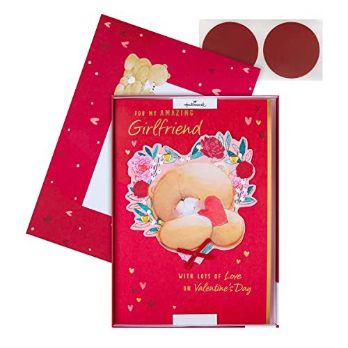 Hallmark Luksusowa kartka walentynkowa dla dziewczyny - uroczy wzór na zawsze przyjaciół z pudełkiem prezentowym