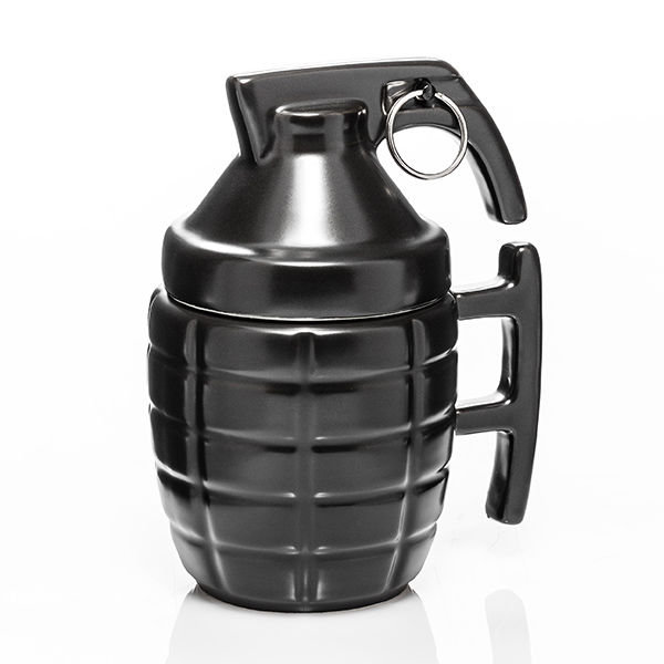 Gift World Gift World, Kubek, granat z zawleczką, czarny, 350 ml