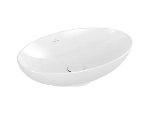 VILLEROY - BOCH 4A470001 Loop & Friends Umywalka stojąca na blacie, 560 x 380 x 120 mm, Weiss Alpin, z przelewem, Nieszlifowany