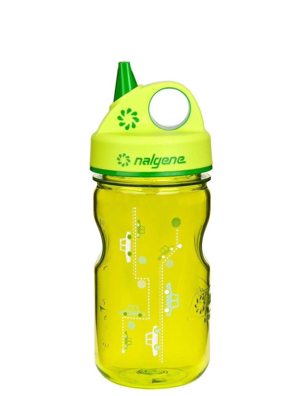 Butelka na wodę dla dziecka Nalgene Grip-N-Gulp 350 ml - spring green / cars