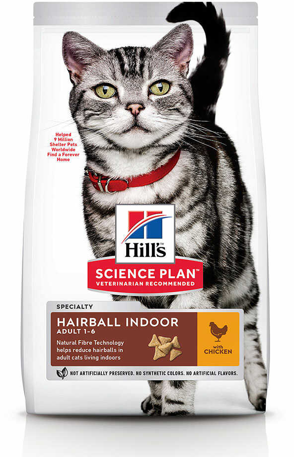 Hills Science Plan Adult Hairball & Indoor, kurczak - 10 kg Dostawa GRATIS!