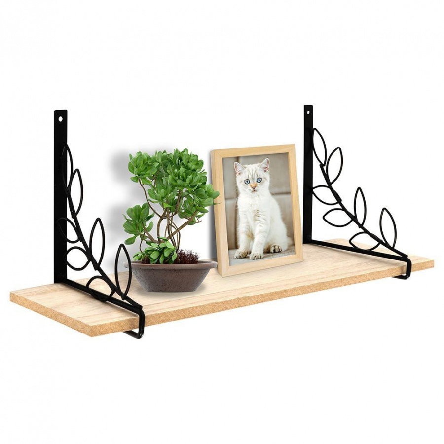 Półka ścienna wisząca metalowa czarna 38x13x16 cm kod: O-569427