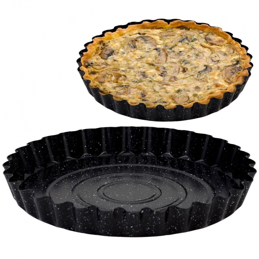 Forma do pieczenia tarty, pizzy, na tartę, granitowa, NATURE, 28 cm kod: O-10-103-159 