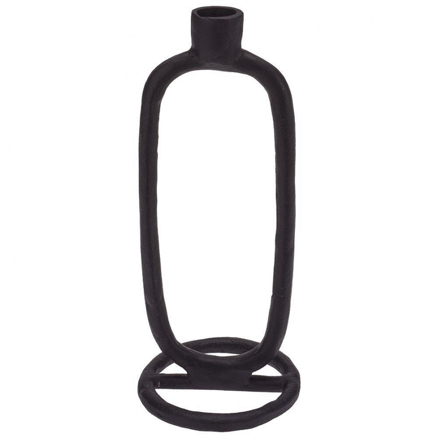 świecznik na długą świeczkę aluminiowy czarny 24 cm kod: O-569534