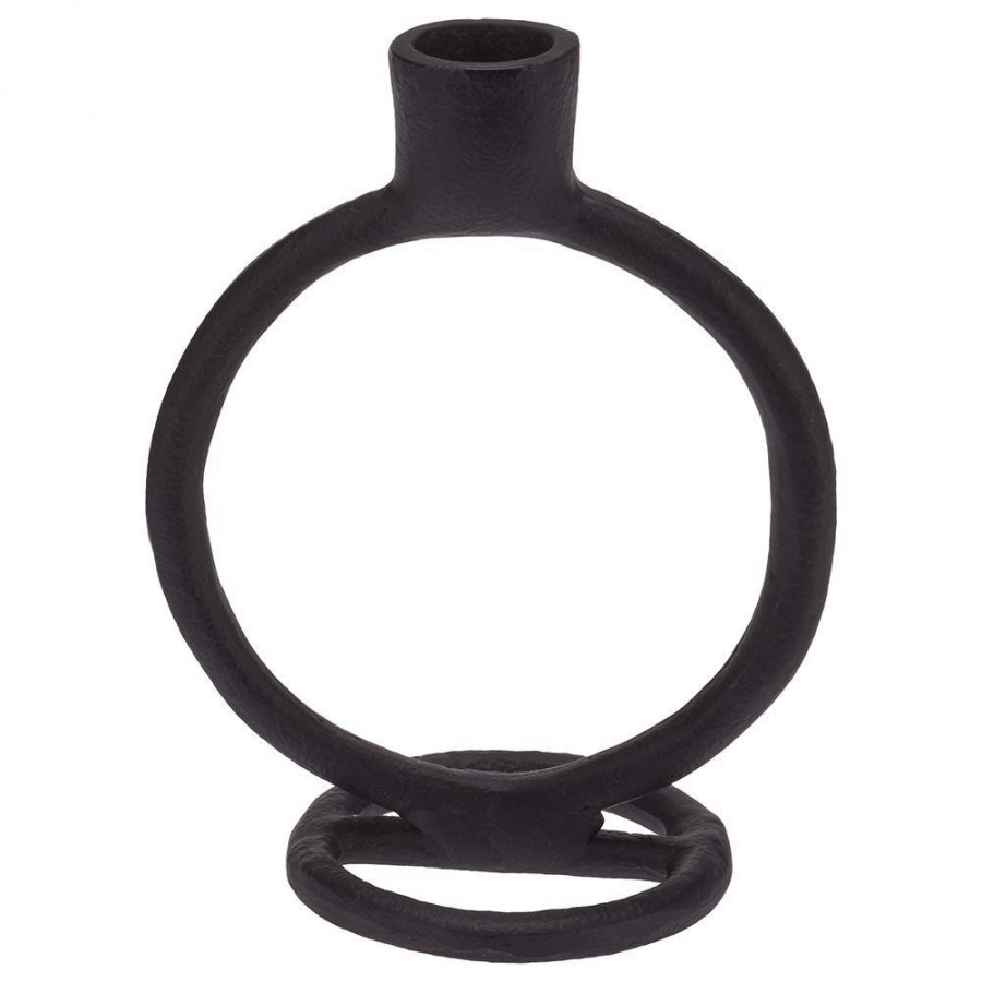 świecznik na długą świeczkę aluminiowy czarny 15 cm kod: O-569532