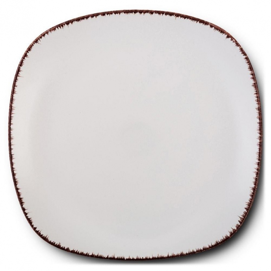 Talerz ceramiczny, kwadratowy, WHITE SUGAR, deserowy, płytki, 20 cm kod: O-10-099-232