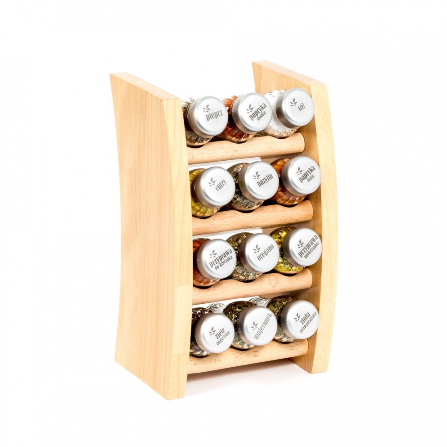 Gald PÓŁKA DREWNIANA Z 12 PRZYPRAWAMI PÓŁKA 12NS N MAT 5901832927211