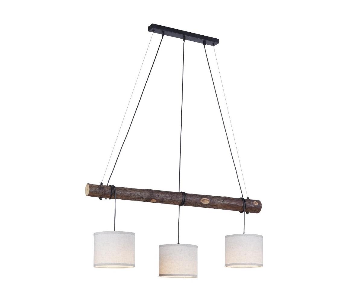 Leuchten Direkt Lampa wisząca Bark, 3-punktowa, wisząca belka
