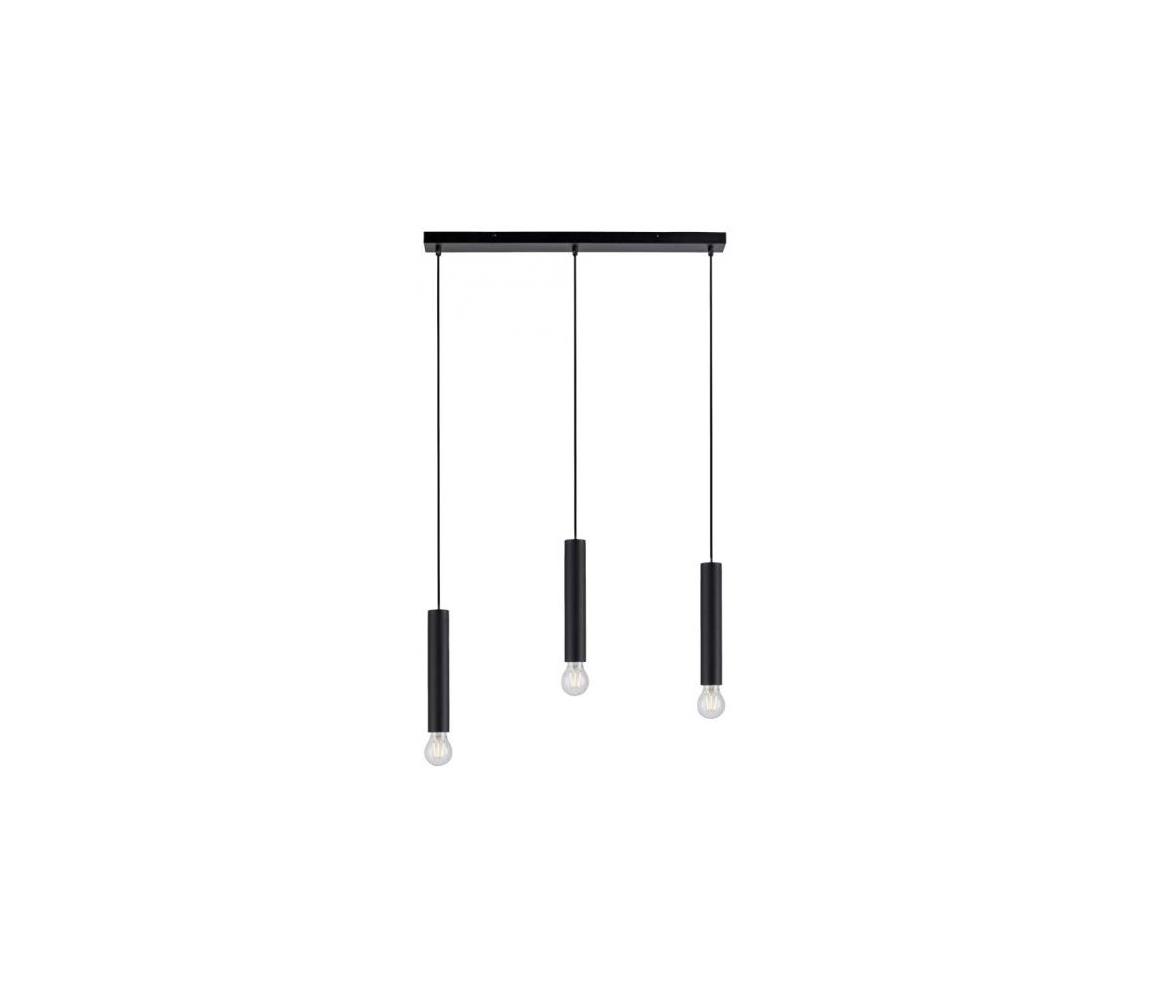 Leuchten Direkt 15618-18 - Żyrandol na lince BRUNA 3xE27/60W/230V czarny