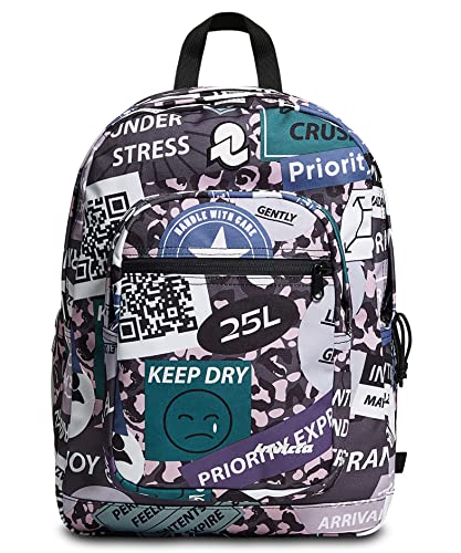 Invicta Plecak Jelek, 38 Lt, Kieszeni Drzwi Pc, Wielobarwny, Podwójna Przedział, Szkoła i Wypoczynek, Water Resistant, Kieszeni Drzwi, Wielobarwny, Wielokolorowy, Taglia unica, Plecak Jelek