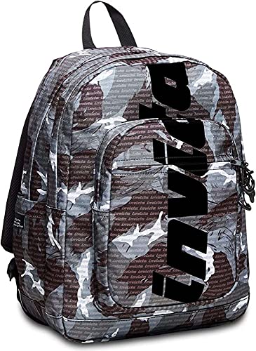 Invicta Plecak JELEK PLAIN LOGO, Szary, Podwójna komora z Wzmocnionym Dnem, 38 LT, Szkoła i Wypoczynek, Szary, Taglia unica, Casual