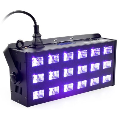 LIGHT4me LED UV 18 X 3W Reflector + Strobe Dmx