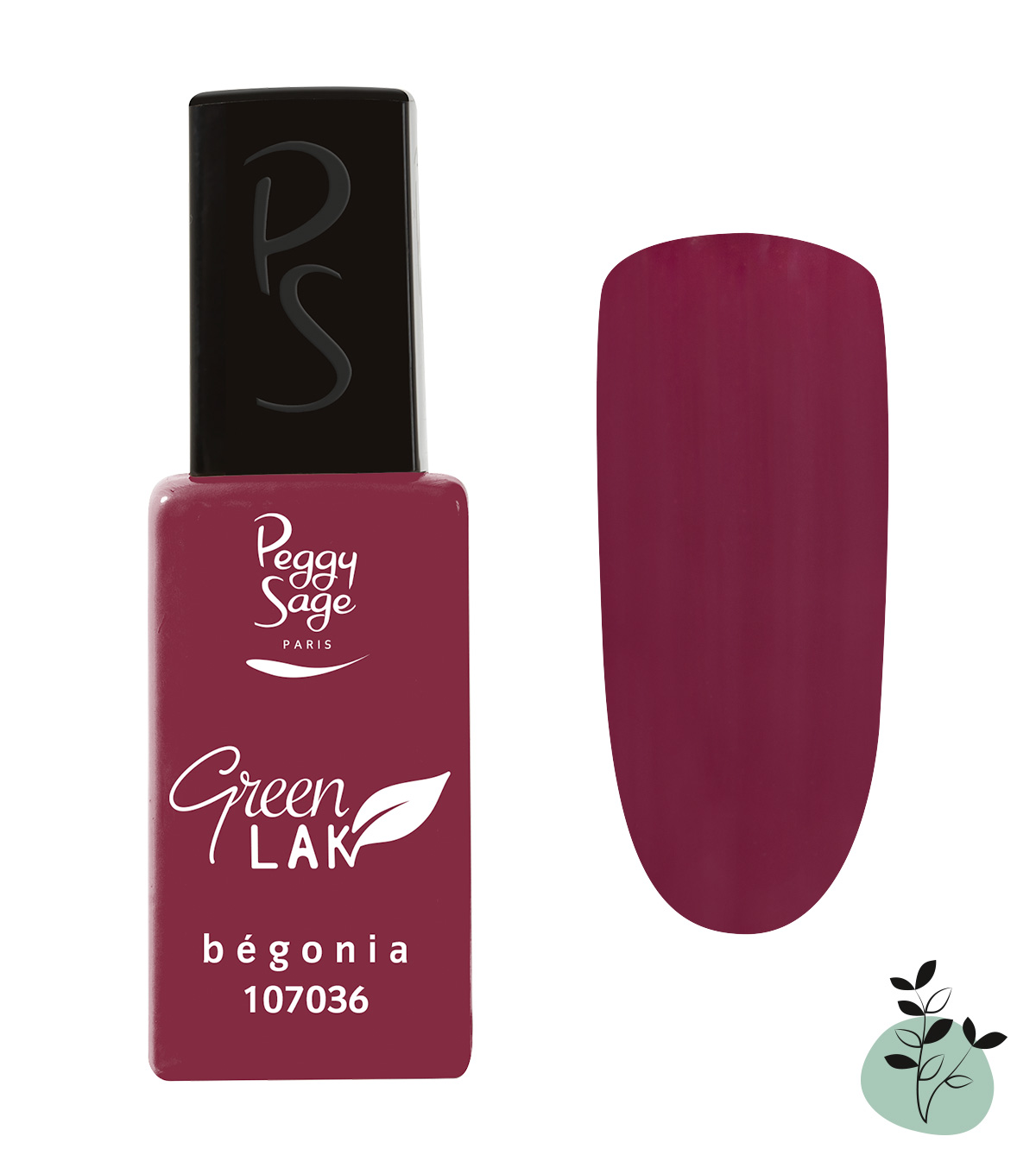 Peggy Sage Green Lak, lakier do paznokci utwardzany lampą UV/LED, begonia, 10ml