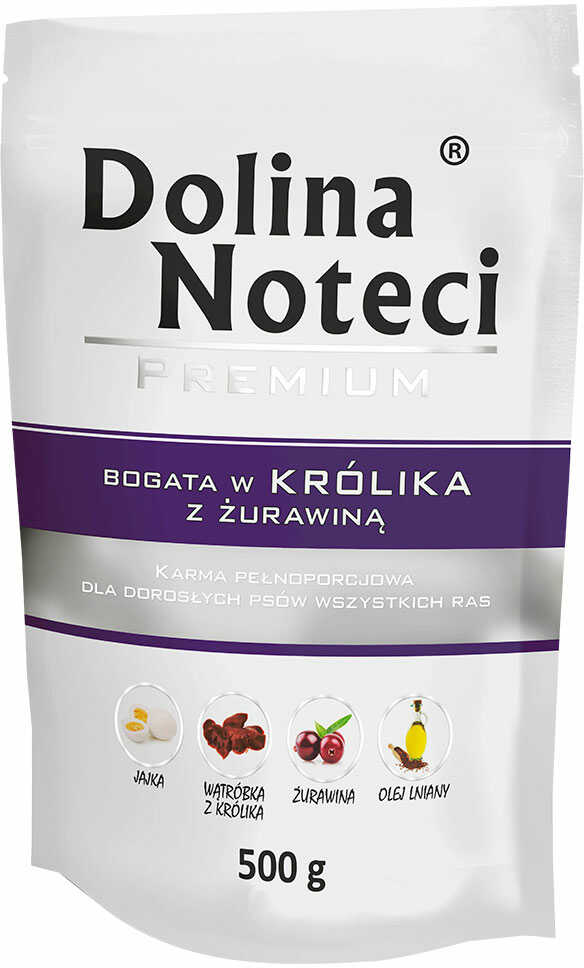 Dolina Noteci Premium w saszetkach, 20 x 500 g - Bogata w królika z żurawiną