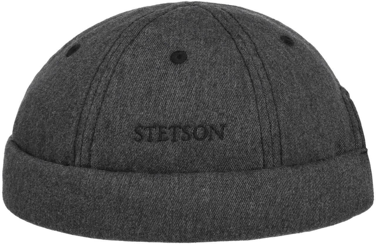 Czapka Dokerka Cotton Melange by Stetson, antracytowy, L (58-59 cm)