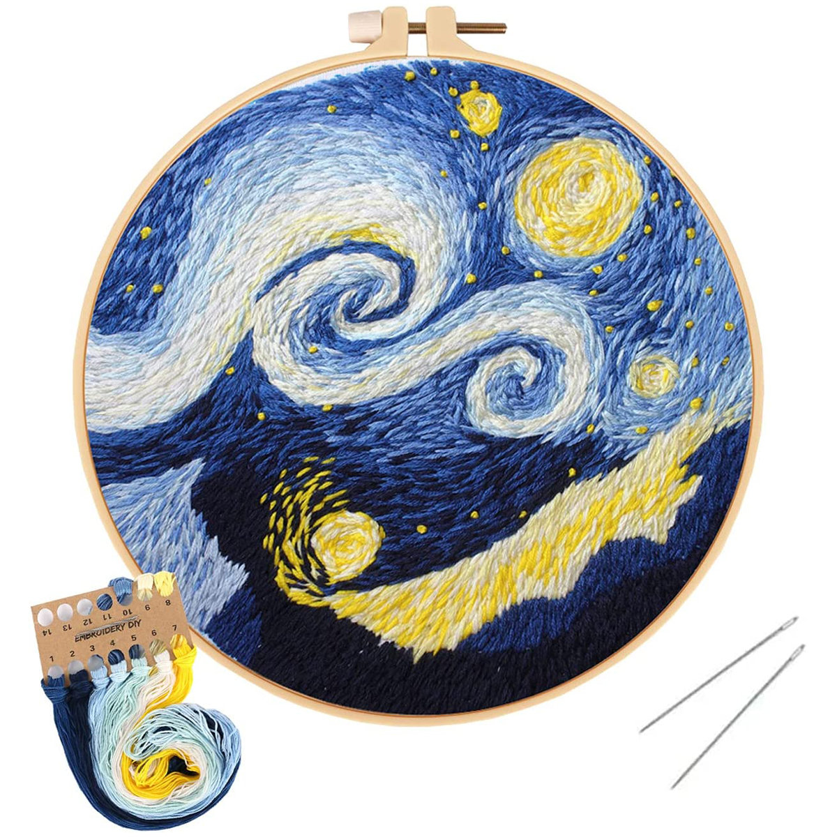 Zestaw Do Wyszywania Haftowania Haftu Gotowy Wzór #3 Tamborek Muliny Igły Płótno Do Haftowania