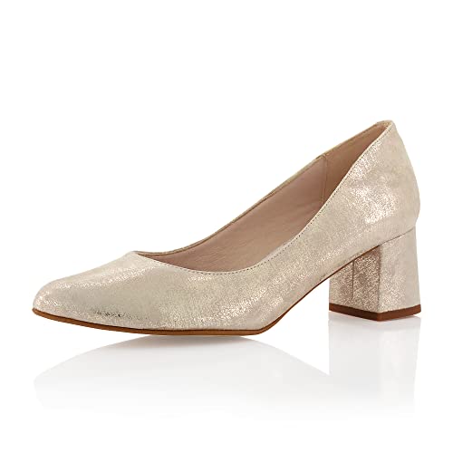 Fiarucci Buty ślubne Mette - damskie, czółenka, złote, skórzane, Szampa?ski z?oty, 36.5 EU