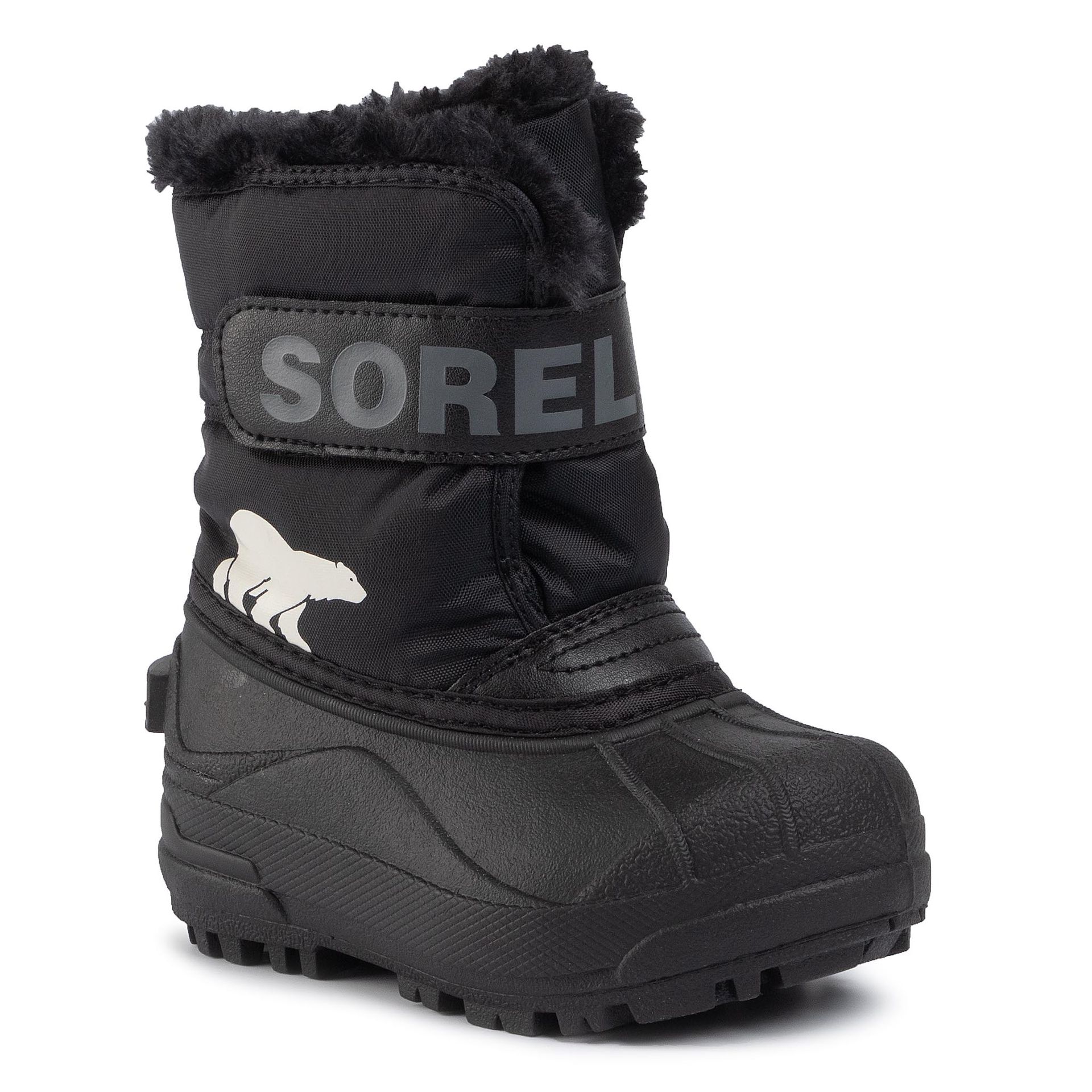 Śniegowce SOREL - Childrens Snow Commander NC1960 Black/Charcoal 010