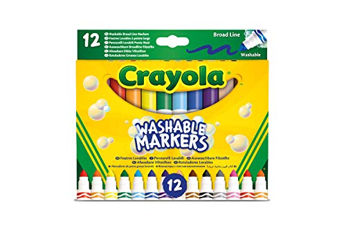 CRAYOLA 58-8340 12 zmywalnych długopisów z końcówką z włókna szklanego z bardzo wytrzymałych włókien, wielokolorowy, jeden rozmiar