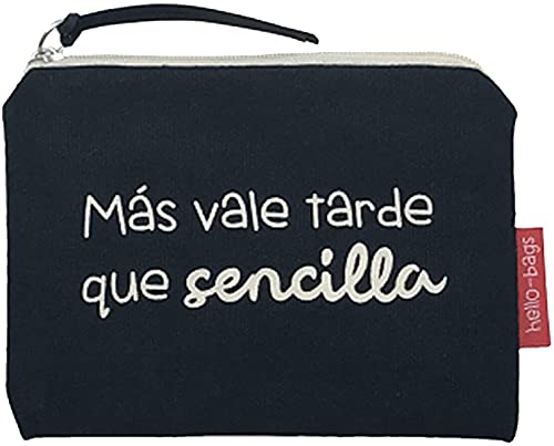 Econanos Hellobags2019 płócienna i plażowa torba na zakupy, 14 cm, czarna (NEGRO)