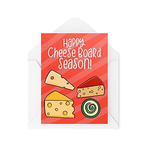 Śmieszne nowości kartki świąteczne | Happy Cheese Board Season | Prezent świąteczny Boże Narodzenie | Zabawne przekomarzanie | CBH1363