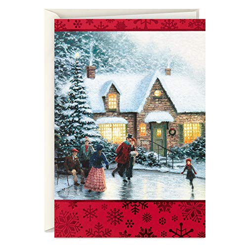 Hallmark Thomas Kinkade zapakowane kartki świąteczne, łyżwiarstwo (40 kartek i kopert)