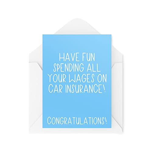 Śmieszne karty | Have Fun Spending All Your Payes on Car Ubezpieczenia Karta | Banter przeszedł Twój test na prowadzenie teorię świętuj żart | CBH970